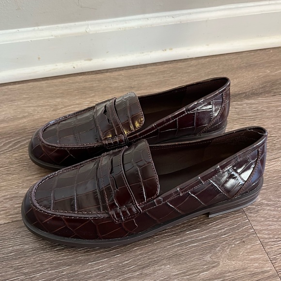 Madewell The Grayson Penny Loafer in Chocolate Raisin Crocodile NWOB size 11 - Picture 4 of 14